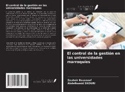 El control de la gestión en las universidades marroquíes di Zouheir Boussouf, Abdelhamid Skouri edito da Ediciones Nuestro Conocimiento