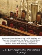 Responsiveness Summary For Public Meeting And Written Comments On The Report On Combined Sewer Overflow Facilities Planning For The Detroit Water And edito da Bibliogov