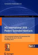 HCI International 2018 - Posters' Extended Abstracts edito da Springer International Publishing