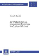Der Wiedereinstellungsanspruch nach Beendigung des Arbeitsverhältnisses di Bettina M. Schmidt edito da Lang, Peter GmbH