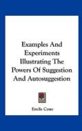 Examples and Experiments Illustrating the Powers of Suggestion and Autosuggestion di Emile Coue edito da Kessinger Publishing