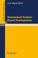 Nonstandard Analysis - Recent Developments edito da Springer Berlin Heidelberg