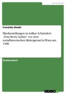Ehedarstellungen in Arthur Schnitzlers "Frau Berta Garlan" vor dem sozialhistorischen Hintergrund in Wien um 1900 di Franziska Riedel edito da GRIN Verlag