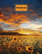 Notebook: Sunflower Sunset Low Vision Notebook 100 Pages (50 Sheets) - 1/2 Inch Wide Rule - Thick Bold Dark Lines on Bri di Low Vision Empowerment edito da INDEPENDENTLY PUBLISHED