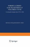 Formula Index to the Second Edition of Volume I to III edito da Springer-Verlag GmbH