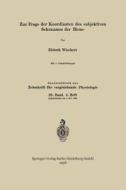 Zur Frage der Koordinaten des subjektiven Sehraumes der Biene di Elsbeth Wiechert edito da Springer Berlin Heidelberg