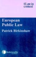 European Public Law di Patrick Birkinshaw edito da Butterworths