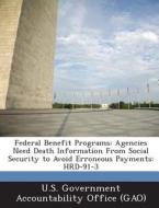 Federal Benefit Programs edito da Bibliogov