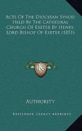 Acts of the Diocesan Synod Held by the Cathedral Church of Exeter by Henry, Lord Bishop of Exeter (1851) di Authority edito da Kessinger Publishing