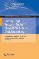 Cutting-edge Research Topics On Multiple Criteria Decision Making edito da Springer-verlag Berlin And Heidelberg Gmbh & Co. Kg