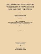 Molossische und Bakcheische Wortformen in der Verskunst der Griechen und Römer di Friedrich Marx edito da Vieweg+Teubner Verlag