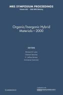 Organic/inorganic Hybrid Materials - 2000: Volume 628 edito da Cambridge University Press