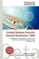 United Nations Security Council Resolution 1960 edito da Betascript Publishing