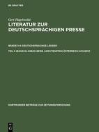 80620-89198. Liechtenstein-Österreich-Schweiz di Gert Hagelweide edito da De Gruyter Saur