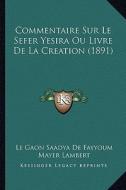 Commentaire Sur Le Sefer Yesira Ou Livre de La Creation (1891) di Le Gaon Saadya De Fayyoum edito da Kessinger Publishing
