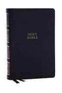 NKJV, Compact Center-Column Reference Bible, Genuine Leather, Black, Red Letter, Thumb Indexed, Comfort Print di Thomas Nelson edito da Thomas Nelson Publishers