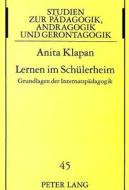 Lernen im Schülerheim di Anita Klapan edito da Lang, Peter GmbH