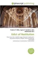 Edict Of Restitution di #Miller,  Frederic P. Vandome,  Agnes F. Mcbrewster,  John edito da Vdm Publishing House
