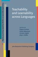 Teachability and Learnability across Languages edito da John Benjamins Publishing Co