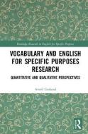 Vocabulary and English for Specific Purposes Research di Averil (Victoria University of Wellington Coxhead edito da Taylor & Francis Ltd