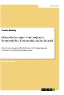 Herausforderungen von Corporate Responsibility Kommunikation im Handel di Carolin Wodrig edito da GRIN Verlag