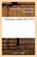 M langes In dits di Baron Charles De Secondat Montesquieu edito da Hachette Livre - BNF