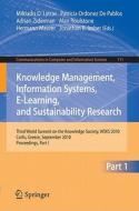 Knowledge Management, Information Systems, E-Learning, and Sustainability Research edito da Springer-Verlag GmbH