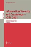 Information Security and Cryptology - ICISC 2001 edito da Springer Berlin Heidelberg