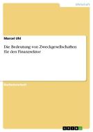 Die Bedeutung von Zweckgesellschaften für den Finanzsektor di Marcel Uhl edito da GRIN Publishing