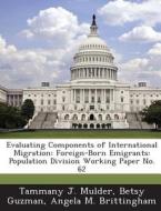 Evaluating Components Of International Migration di Tammany J Mulder, Betsy Guzman, Angela M Brittingham edito da Bibliogov