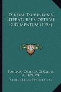 Didymi Taurinensis Literaturae Copticae Rudimentum (1783) di Tommaso Valperga Di Caluso, A. Tholuck edito da Kessinger Publishing