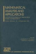 Mathematical Analysis and Applications: International Conference on Mathematical Analysis and Applications edito da SPRINGER NATURE