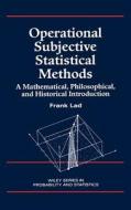 Subjective Statistical Methods di Lad edito da John Wiley & Sons
