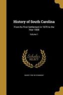 HIST OF SOUTH CAROLINA di David 1749-1815 Ramsay edito da WENTWORTH PR