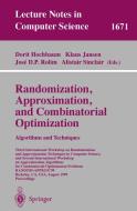 Randomization, Approximation And Combinatorial Optimization di D. Hochbaum, K. Jansen, J. D. P. Rolim edito da Springer-verlag Berlin And Heidelberg Gmbh & Co. Kg