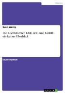 Die Rechtsformen Gbr, Ohg Und Gmbh - Ein Kurzer Berblick di Sven Werny edito da Grin Publishing
