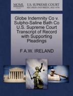 Globe Indemnity Co V. Sulpho-saline Bath Co U.s. Supreme Court Transcript Of Record With Supporting Pleadings di F A W Ireland edito da Gale, U.s. Supreme Court Records