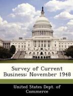 Survey Of Current Business edito da Bibliogov