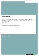 Exegese zu Galater 3, 10-14: "Der Fluch des Gesetzes" di Sirka Martin edito da GRIN Verlag