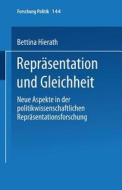 Repräsentation und Gleichheit di Bettina Hierath edito da VS Verlag für Sozialwissenschaften