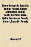 Ethnic Groups In Somalia: Somali People, Italian Somalians, Somali Bantu, Barentu, Garre, Qallu, Bravanese People, Meheri, Benadiri People di Source Wikipedia edito da Books Llc