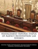 Management Reform: Status Of Agency Reinvention Lab Efforts edito da Bibliogov
