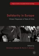 Solidarity in Europe edito da Springer International Publishing