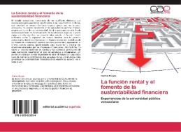 La función rental y el fomento de la sustentabilidad financiera di Carlos Borjas edito da EAE