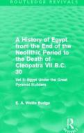 A History Of Egypt From The End Of The Neolithic Period To The Death Of Cleopatra Vii B.c. 30 di E. A. Wallis Budge edito da Taylor & Francis Ltd