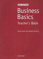 Business Basics: Teacher's Book di Robert McLarty, David Grant edito da OXFORD UNIV PR