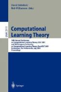 Computational Learning Theory di D. Helmbold, B. Williamson edito da Springer Berlin Heidelberg