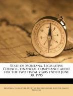 State Of Montana, Legislative Council, F di James J. Wosepka edito da Nabu Press
