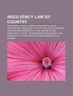Insolvency Law By Country: Insolvency La di Books Llc edito da Books LLC, Wiki Series