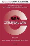 Concentrate Questions And Answers Criminal Law di Allen edito da Oup Oxford